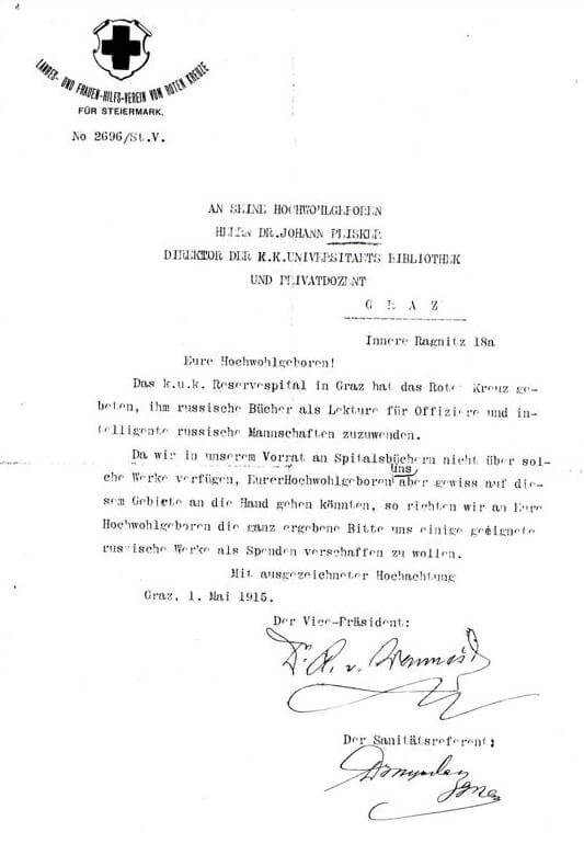 Dopis Červeného kříže Dopis Červeného kříže